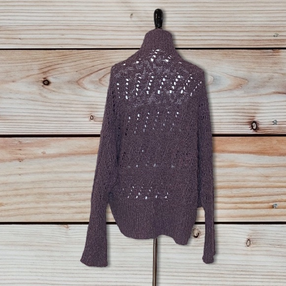 Anthropologie MOTH Plum Open Knit Cocoon Sweater Size Small - Picture 7 of 9